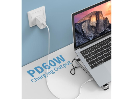 Stand laptop 9 în 1 cu HUB USB-C, reglabil, aluminiu, porturi multiple, portabil, Choetech HUB-M43-SL-V1 [6]