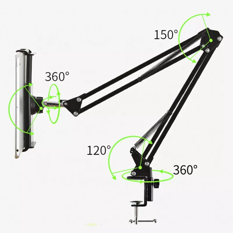 Stand pentru tabletă cu braț dublu 33+33cm OEM, ajustabil, suport pentru dispozitive de până la 10 inch [1]