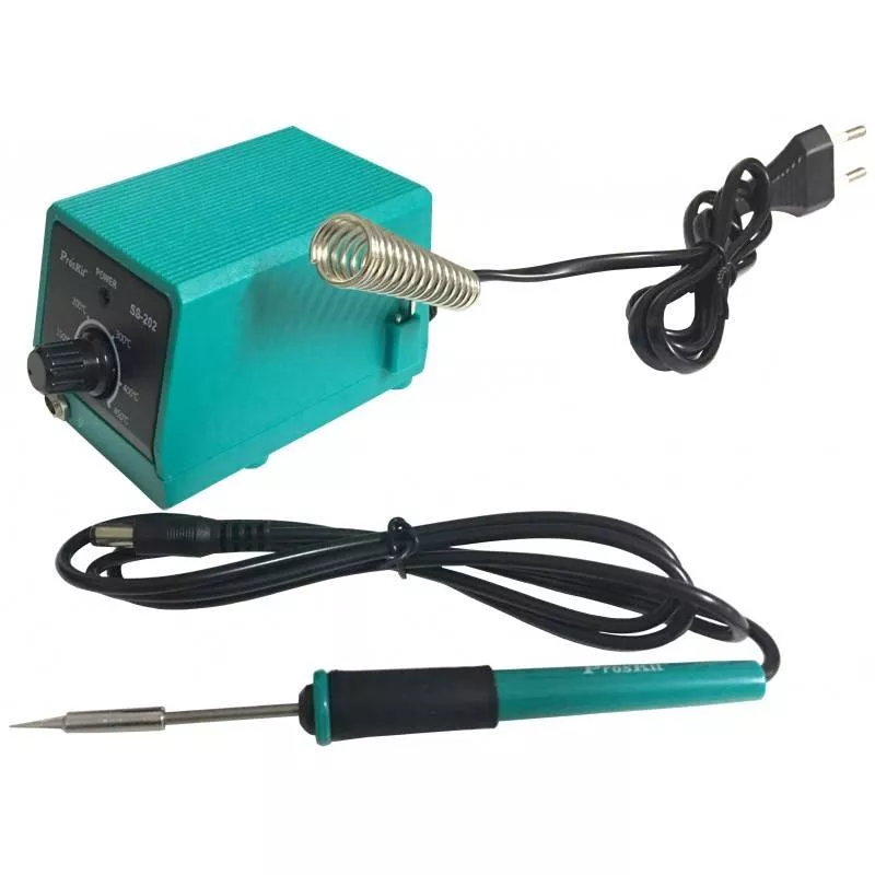 Letcon-statii de lipit - Stație mini de lipit ProsKit 10W 100-450 °C 115 x 64 x 70mm – IoElectronice.ro