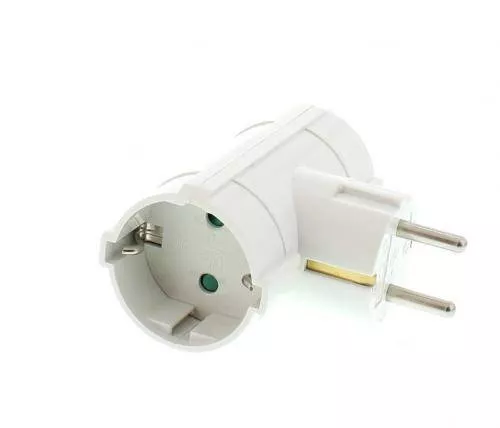 Electrice - Stecher dublu cu contact protecție 2x SCHUKO laterale