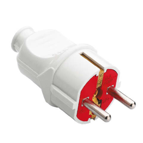 Stechere - Stecher Schuko drept 16A 250V alb cu roșu TEMPO16A/250V – IoElectronice.ro