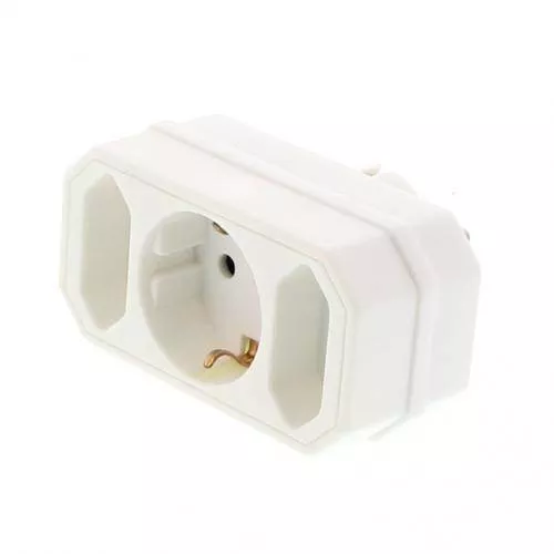 Electrice - Stecher triplu mixt 1x SCHUKO + 2x EURO Well
