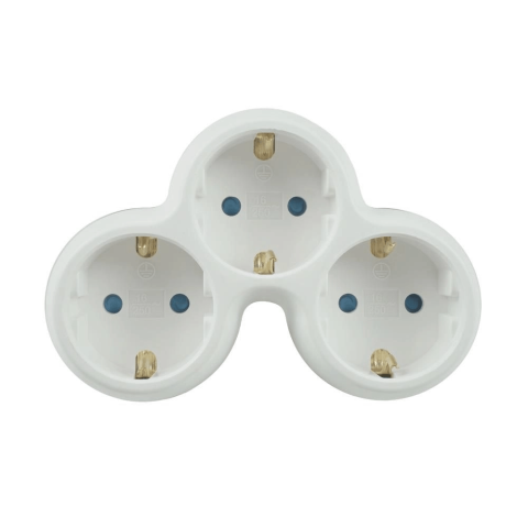Electrice - Stecher triplu Technik TP3 3x Schuko 16A 3500W alb