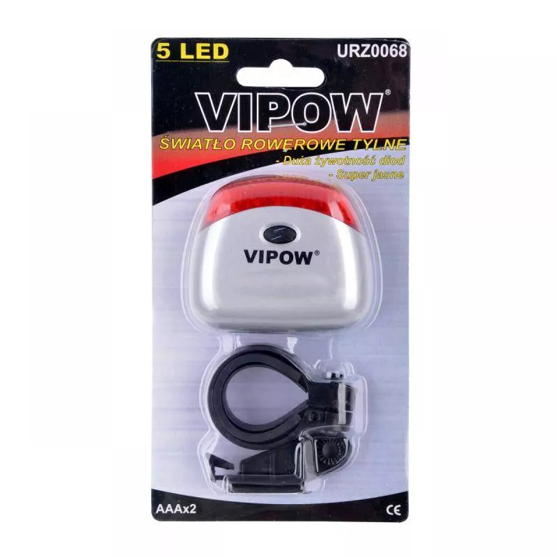 STOP bicicleta VIPOW JY-604S LED roșu 2x AAA, accesoriu pentru bicicletă, garanție 24 luni persoane fizice. [1]