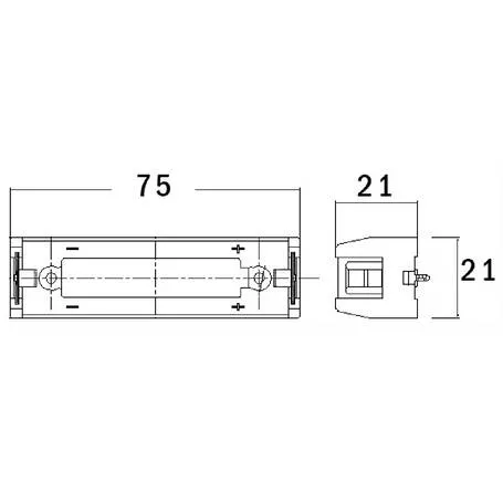 Suport acumulator MR18650 pentru PCB 3.7V LI-ION COMF BHC-18650-1P 1 buc [2]