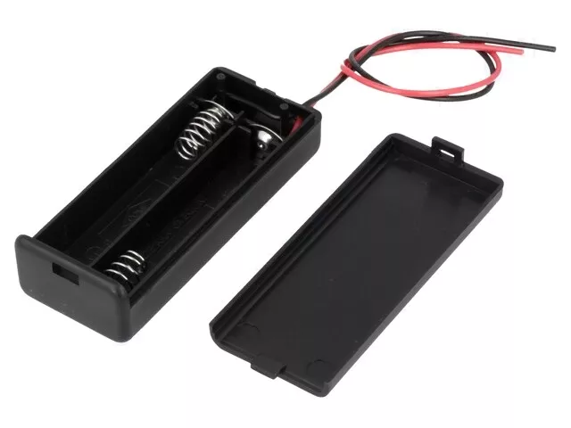 Suporti baterii-acumulatori - Suport baterii 2x AAA COMF SBH-421-1A, montare cu capac, cabluri 150mm, negru, brand CONFORTABLE ELECTRONIC CO. LTD