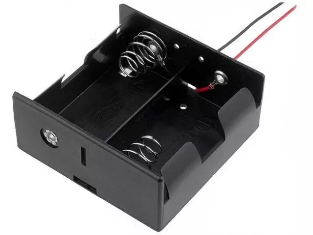 Suporti baterii-acumulatori - Suport baterii 2x D R20 cu terminal cablu 150mm COMF BH-121-1A – IoElectronice.ro