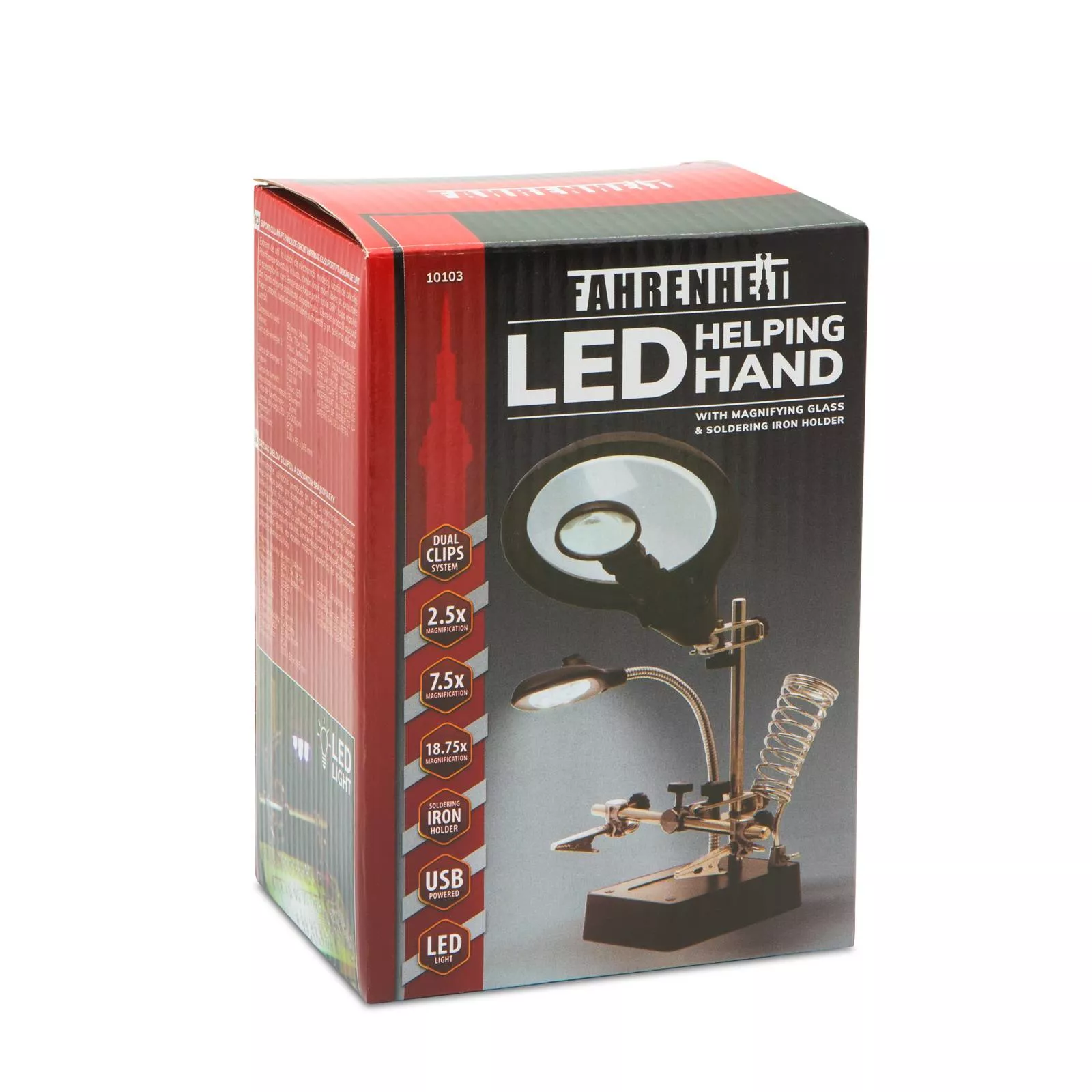 Suport CI cu lupă iluminată 5x 9/3cm cleme crocodil Fahrenheit tip LED [4]