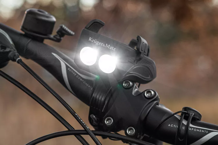 Suport de telefon pentru bicicletă 3in1 XT50 KRUGER&MATZ cu powerbank, iluminare LED și claxon pentru siguranță maximă [5]