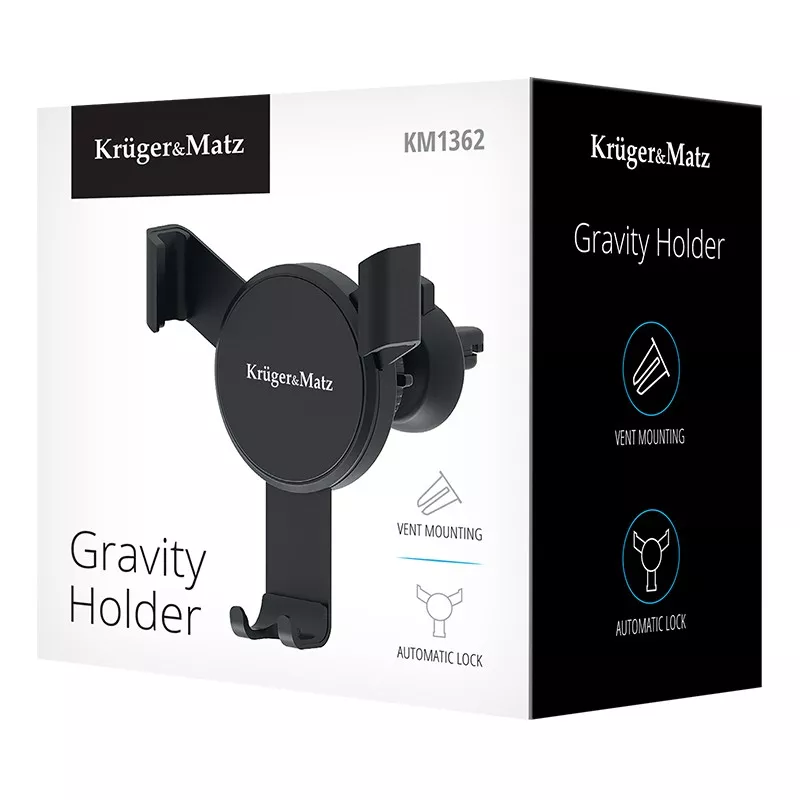 Suport grila auto GRAVITY Kruger&Matz negru, tip auto, compatibil cu majoritatea telefoanelor [4]