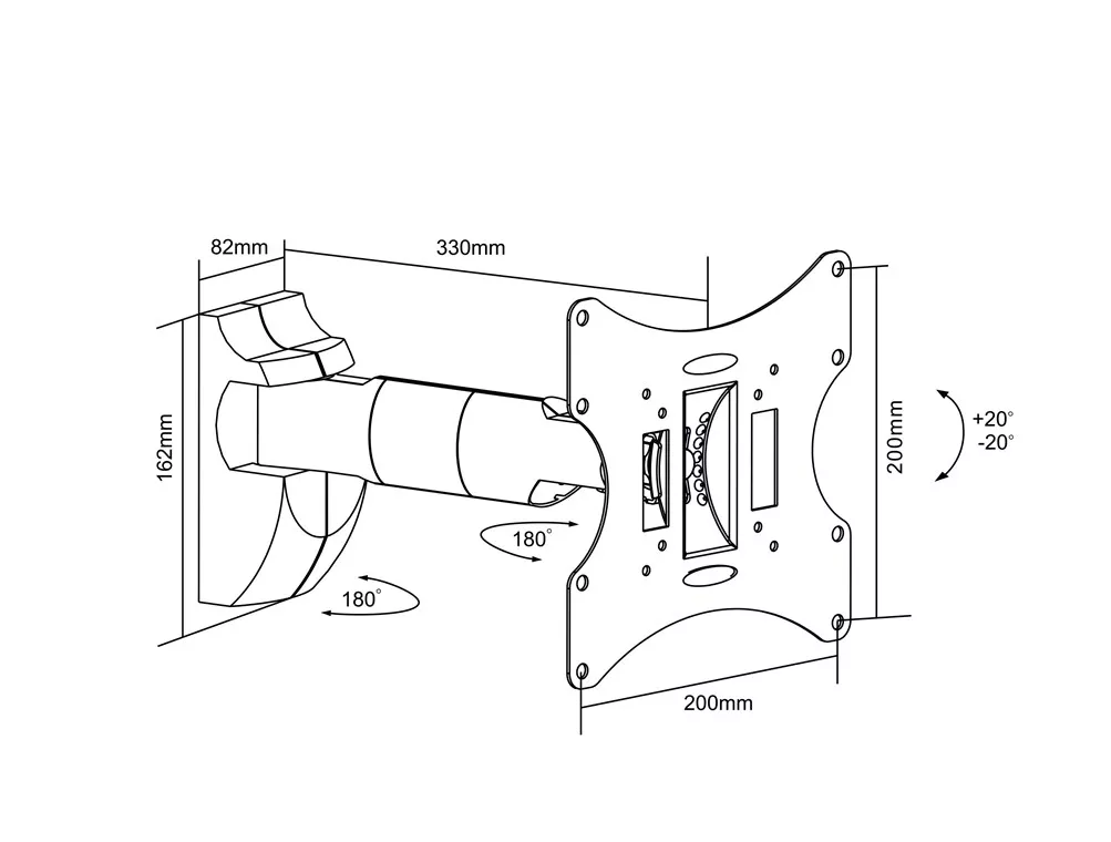 Suport LCD 43-107cm 30KG 1 brat negru GOOBAY – IoElectronice.ro [1]