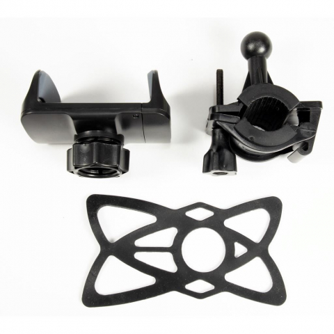 Suport telefon pentru bicicletă negru Inter-Tech MTH-200, compatibil 4.5-7 inch, rotire 360°, ajustare verticală, prindere sigură [5]