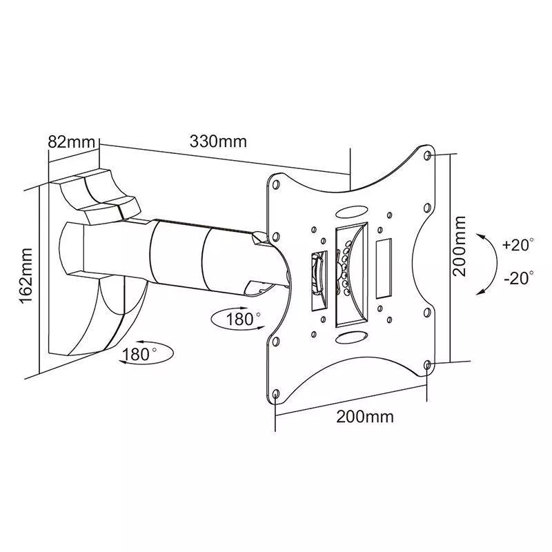 Suport TV 23-42 inch 30Kg negru Cabletech – IoElectronice.ro [1]