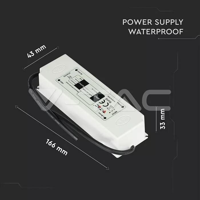 Sursa alimentare banda LED 12V 6A 75W IP67 V-TAC pentru iluminat exterior [1]