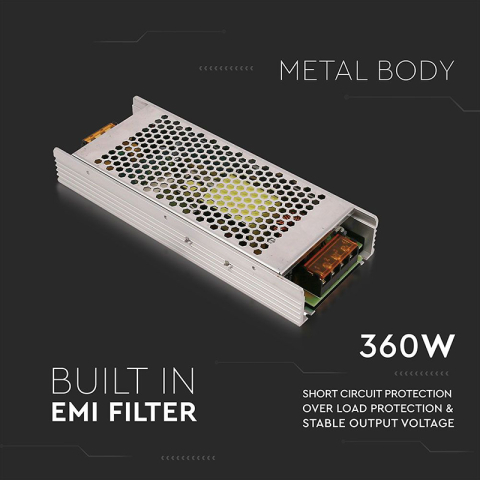 Sursa alimentare LED 24V 360W 15A V-tac SKU-3275 pentru iluminat eficient [2]
