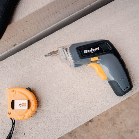 Șurubelniță cu acumulator 3.6V 1300mAh 27 capete REBEL RB-1001, tip compact, utilizare versatilă, ideală pentru reparații. [3]