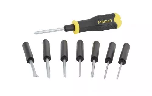 Surubelnite - Surubelnită multifuncțională Stanley cu 8 vârfuri, maner bimaterial, tije cromate, ambalaj plastic