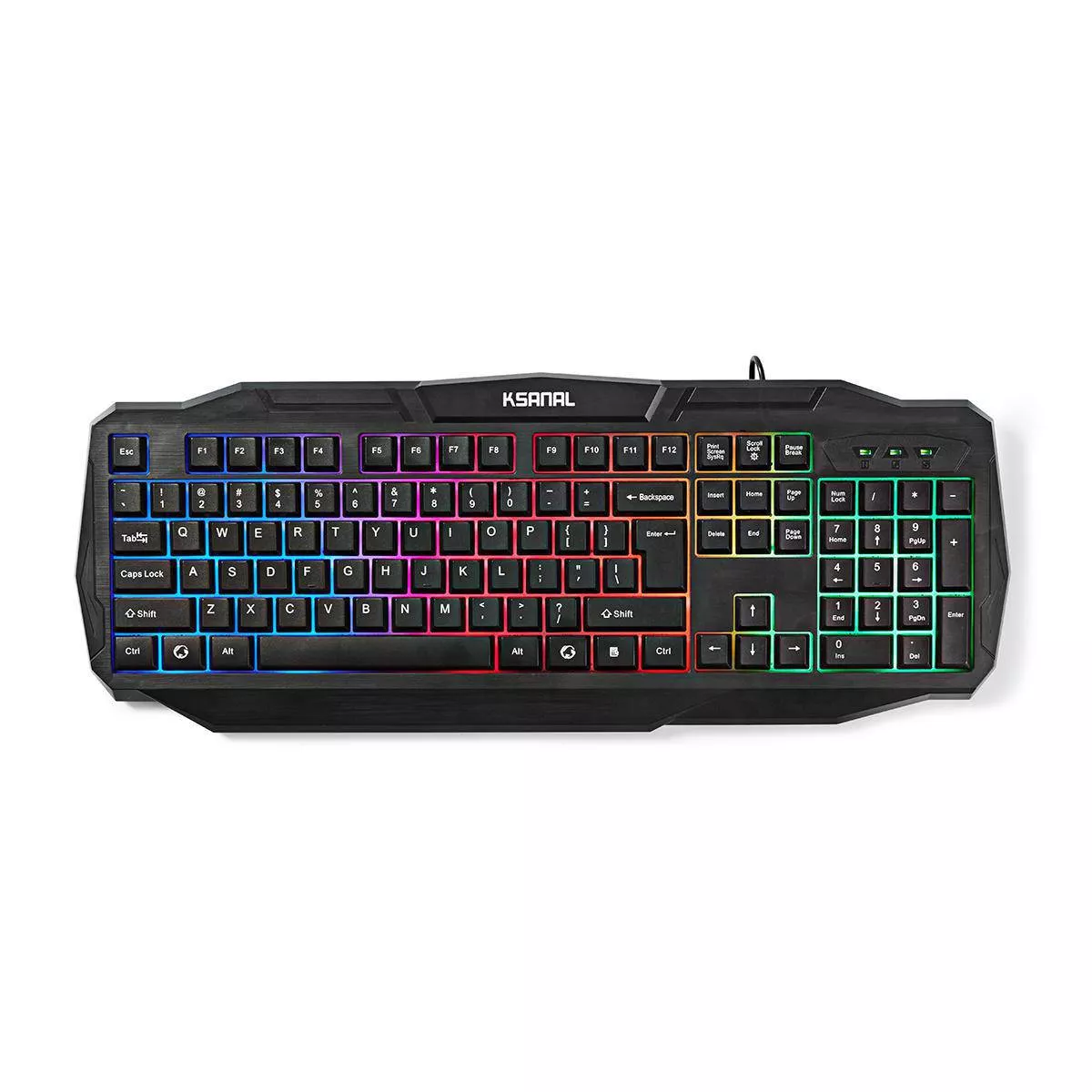 Computer-laptop - Tastatură Gaming cu LED-uri RGB, USB 2.0, Dispunere SUA, Iluminare Retroiluminată, Durată de viață 1M taste