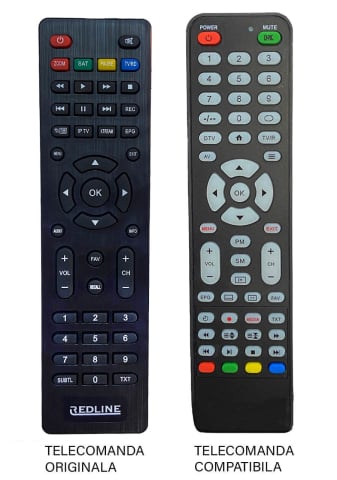 Telecomenzi cablu si satelit - Telecomandă compatibilă pentru receiver Redline 486 – Funcționează perfect cu originalul