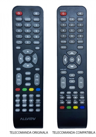 Allview - Telecomandă compatibilă TV Allview 32ATC6500H IR 1282 – Originală și Funcțională