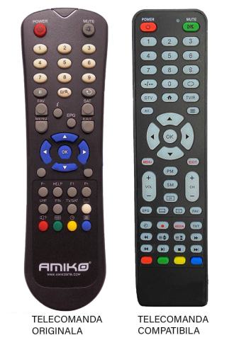 Telecomenzi cablu si satelit - Telecomanda înlocuitoare compatibilă pentru receptor Amiko Synaps (485) – IoElectronice.ro