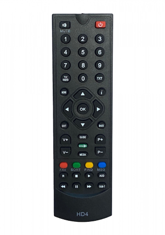 Telecomenzi cablu si satelit - Telecomandă IR pentru Receiver DIGI HD4, buton verde, model 724, compatibil HD4 și HX-03HD