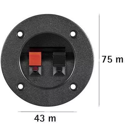 Terminal difuzor 2 poli push rotund 75mm Goobay, conector difuzor, EAN 4040849112539 [1]