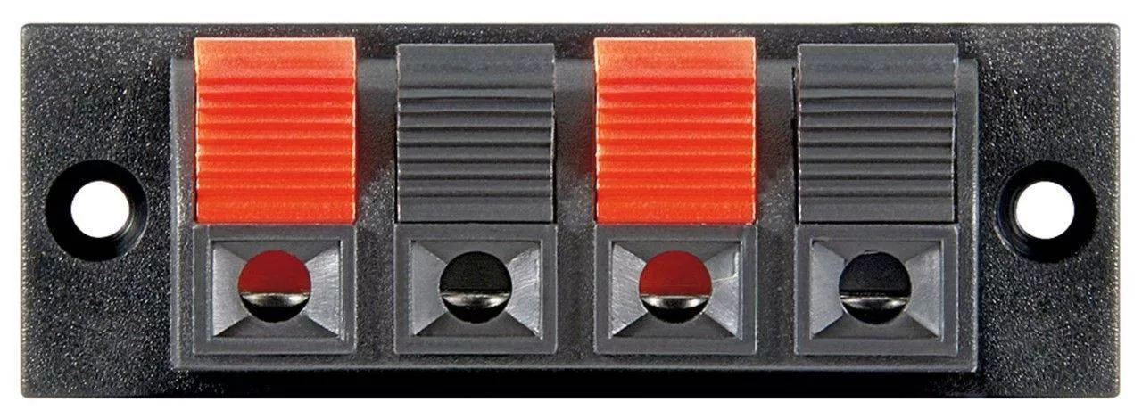 Mufe difuzor - Terminal difuzor 4 poli de tip push roșu/negru panou Goobay – IoElectronice.ro