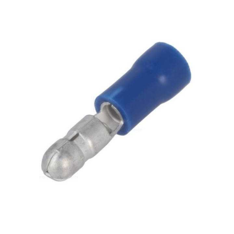 Conectica - Terminal papuc rotund tata 4 mm 1.5/2.5 mm² crimpat pe cablu albastru BM GROUP BM 00234 – IoElectronice.ro