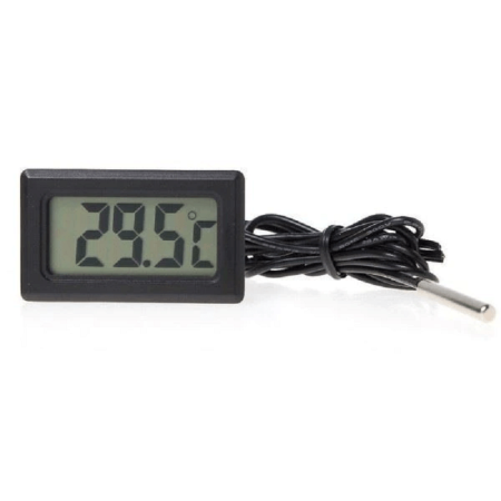 Module diverse - Termometru LCD cu sondă OEM 1.5V 2 baterii LR44, culoare neagră, pentru măsurarea temperaturii.