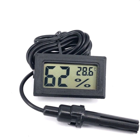 Timere-senzori - Termometru umiditate LCD cu sondă OEM, model digital, măsurare temperatură și umiditate, lungime sondă 1m
