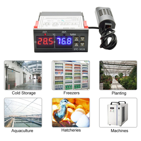 Termostat temperatură și umiditate STC-3028 230V -20 - +80°C EUROKOMP E6137 – IoElectronice.ro [2]