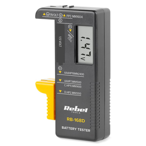 Scule mentenanta - Tester cu afișaj digital pentru baterii 9V Buton AAA AA C D REBEL – IoElectronice.ro