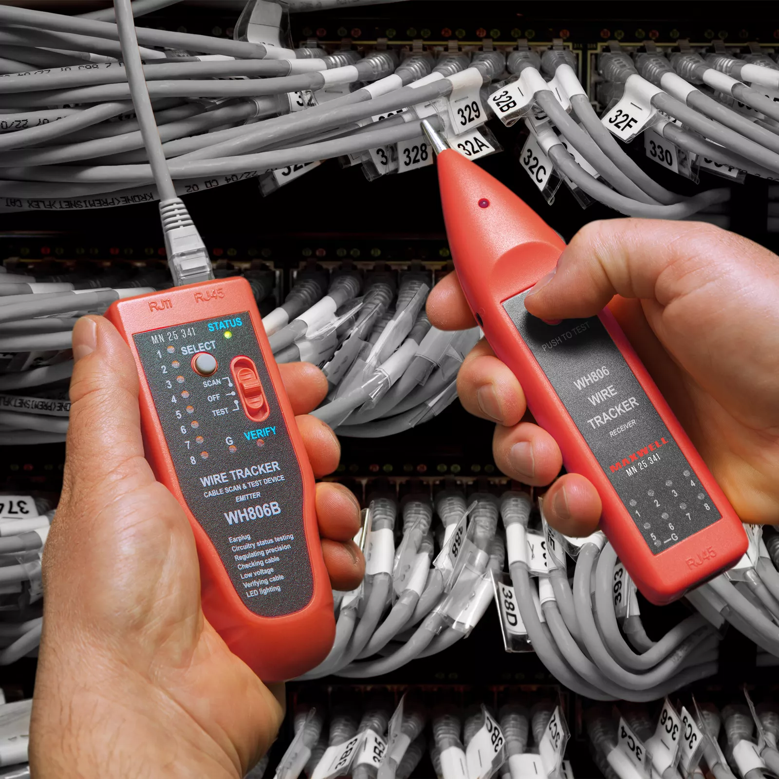 Tester cablu RJ45 cu LED Maxwell, garanție 24 luni, pentru verificarea conexiunilor de rețea [3]
