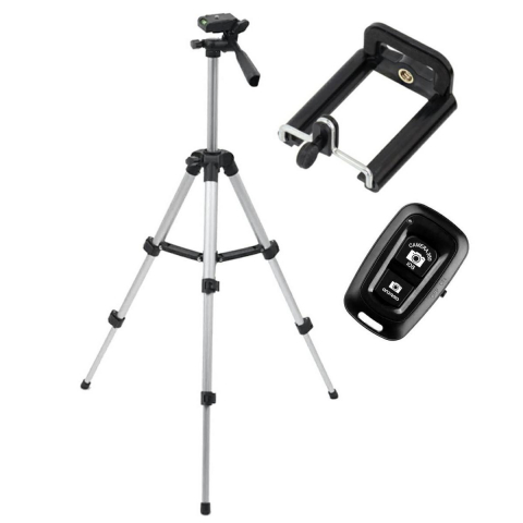 Trepied fotografic din aluminiu, compact cu suport mobil 3D + Telecomandă Bluetooth – Stabilitate și versatilitate pentru fotografiile tale [1]