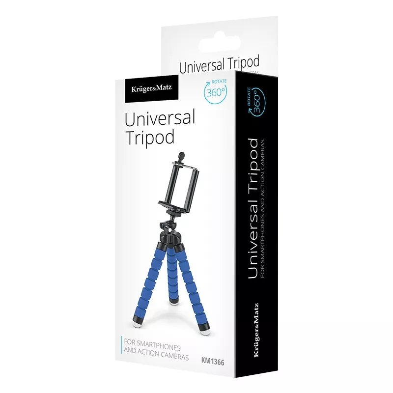 Trepied telefon/camera albastru KRUGER&MATZ 12 cm, stabilitate pentru fotografii și videoclipuri. [3]