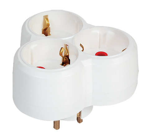 Triplu stechere - Triplu stecher 3x Schuko 16A 3500W alb/rosu 001 170 033002 00 00 Mutlusan electric - IoElectronice.ro
