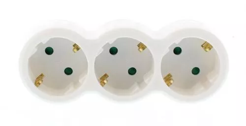 Triplu stechere - Triplu Stecher cu contact protecție 3x SCHUKO Well 16A 3500W – IoElectronice.ro