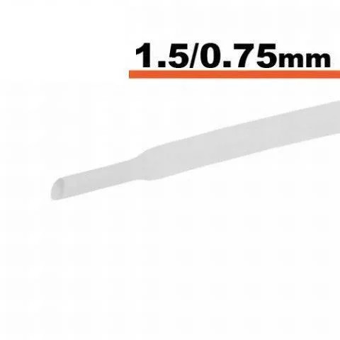 Tuburi termocontractabile - Tub termocontractibil alb 1.5mm/0.75mm 0.5m – IoElectronice.ro