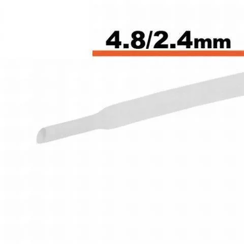 Scule mentenanta - Tub termocontractibil alb 4.8mm/2.4mm, lungime 50 cm, brand OEM, utilizat pentru izolare și protecție.