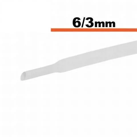 Tuburi termocontractabile - Tub termocontractibil alb 6mm/3mm 0.5m - IoElectronice.ro