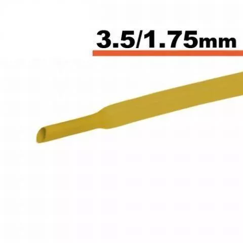 Tuburi termocontractabile - Tub termocontractibil galben 2.5 mm/1.25 mm 50 cm – IoElectronice.ro