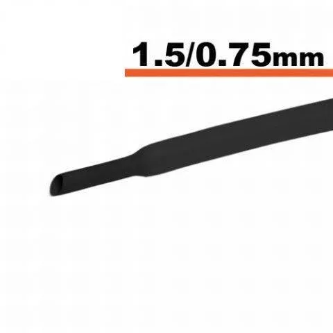 Tuburi termocontractabile - Tub termocontractibil negru 1.5mm/0.75mm 0.5m – IoElectronice.ro