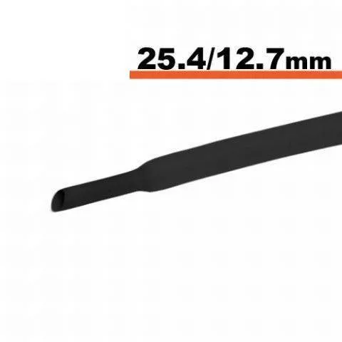 Scule mentenanta - Tub termocontractibil negru 25.4mm/12.7mm, 0.5m, temperatură 125°C, VW-1, 600V – Varnis termocontractabil robust