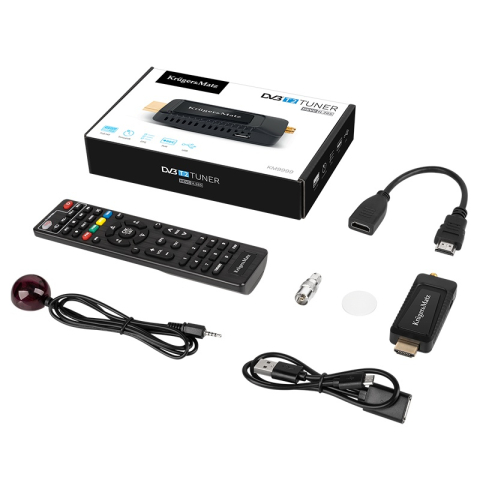 Tuner DVB-T2 HEVC H.265 HDMI Kruger&Matz KM9999 cu conector HDMI și SMA, culoare neagră [1]