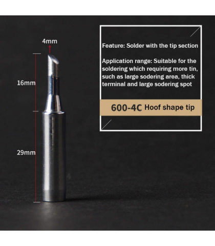 Vârf de rezervă BakOn 600-4C pentru stația BK881 BK90 BK60, tip 600, lungime 4 cm, compatibilitate BakOn [1]