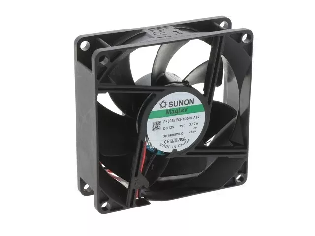 Ventilatoare PC - Ventilator DC axial 12VDC 80x80x25 mm 4500rot./min 96.85m³/h 43.1dBA Vapo SUNON PF80251V2-1000U-A99 – IoElectronice.ro