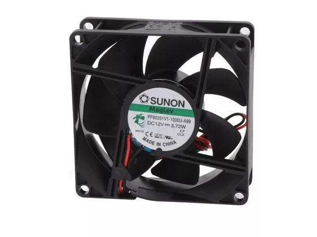 Ventilatoare PC - Ventilator DC axial 12V 80x80x25mm, 4800rpm, 101.4m³/h, silențios, tehnologie Vapo SUNON PF80251V1-1000U-A99