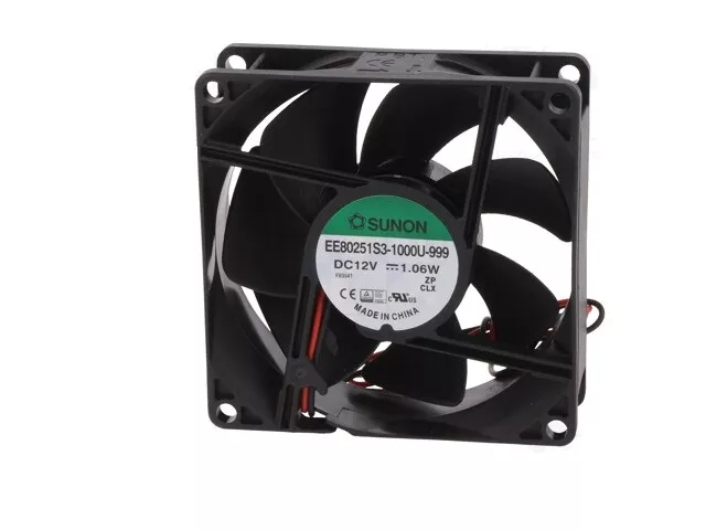 Ventilatoare PC - Ventilator DC axial 12VDC 80x80x25 mm 55.77 m³/h 28dBA 2600 rpm 24AWG SUNON EE80251S3-1000U-999 – IoElectronice.ro