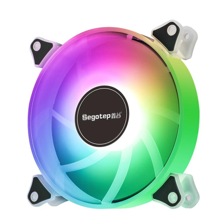 Ventilatoare PC - Ventilator Segotep HB-12 120mm 12V negru aRGB LED, Hydraulic Bearing, 600-1800RPM, 4pin/3pin, anti-vibratii